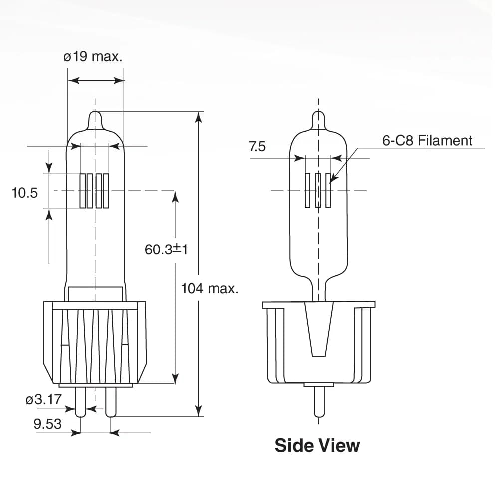OSRAM HPL 575/115/X 575W 115V Uzun Ömürlü Halojen Ampul — görsel 3