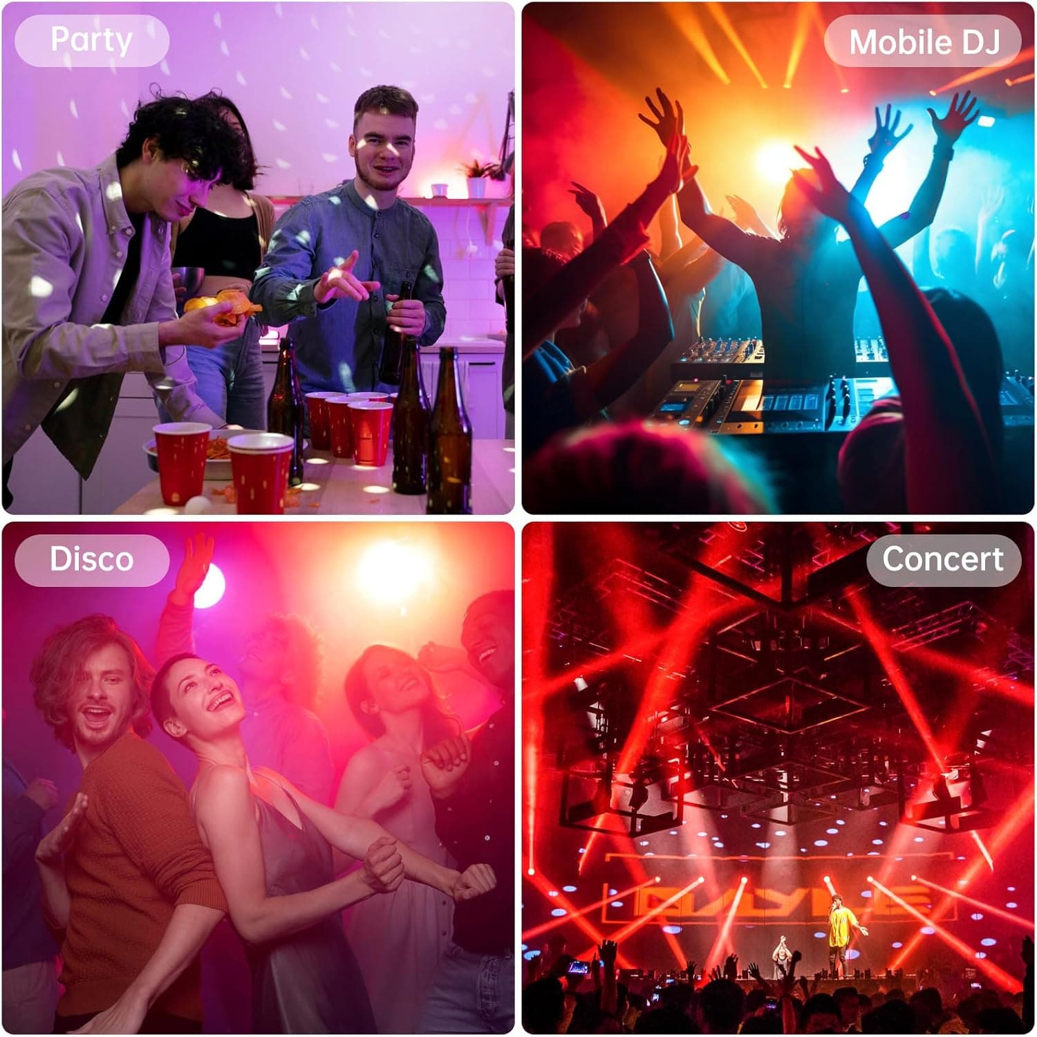 Hombasing 60W LED Moving Head — 8 Gobo RGB DJ Sahne Işığı
