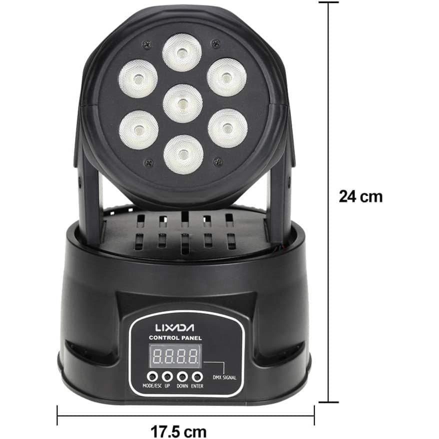 Lixada 7x10W RGBW Mini Moving Head Wash Sahne Işığı — görsel 4