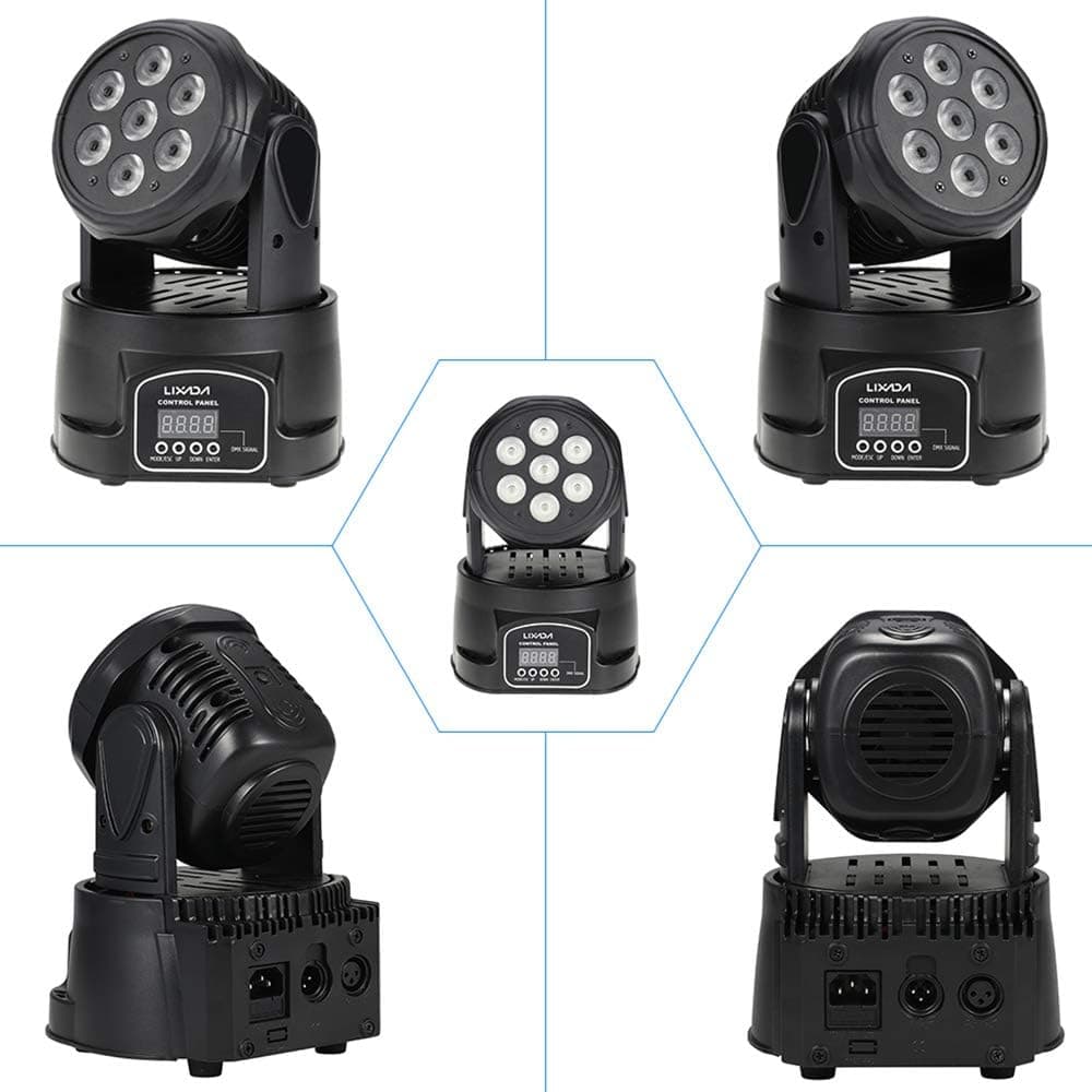 Lixada 7x10W RGBW Mini Moving Head Wash Sahne Işığı — görsel 5